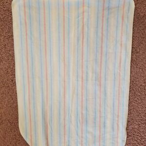 Circo Target Stripe Fleece Baby Blanket Pastel Yellow Green Blue Pink White Usex